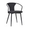 Armen Living Francis Contemporary Dining Chair in Black Powder Coated Finish and Black Fabric LCFCSIBLBL - alternate 1